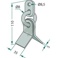 Y-slag med kjede Type GV, effektiv for bruk i landbruk og konstruksjon.