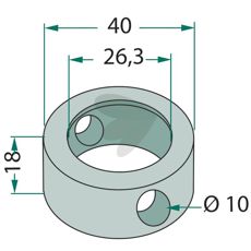 Klemring 26, 3x40x18, perfekt for å sikre bygge- og landbruksutstyr.