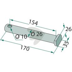 Bolt Mulag 35x26mm, utmerket for reparasjoner av landbruksmaskiner.