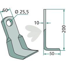 Vinkelkniv 1321/94, perfekt for presisjon og effektiv jordbearbeiding.