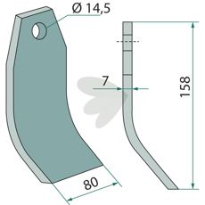 Slagkniv fra Nobili med 14,5 mm hull, optimalisert for kraftig ytelse.