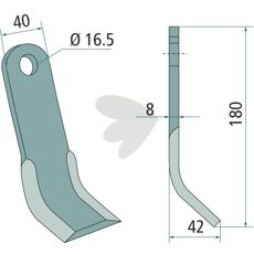 Y-slå Nobili 40X180mm med 16,5mm hull, ideell for å håndtere tøffe oppgaver.