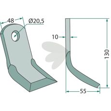 Y-slå for Nobili og Kuhn med 20,5mm hull, perfekt for profesjonelt bruk.