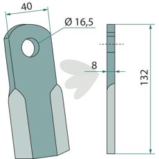 Kniv 8X16,5X40, utviklet for effektiv skjæring og presisjonsarbeid.