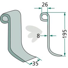 Slagkniv Perugini og Kuhn med hull på 26 mm, ideell for effektiv skjæring.