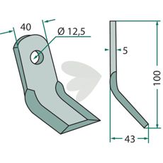 Palladino Y-kniv med hull 12,5mm, perfekt for presisjon og holdbarhet.