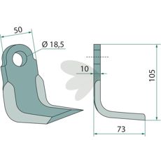 Vinkelkniv for presisjonsarbeid innen jordbruk og bygg, robust og holdbar.