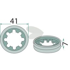 Støtteskive, avgjørende for å sikre stabilitet i maskiner.