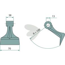 Hammerstein 38/70 mm med 13 mm hull, utmerket for ulike installasjonsoppgaver.