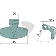 Hammerstein 20,5 mm 150 mm, ideell for presisjonsarbeid og holdbarhet.