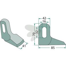 Hammerstein 41 mm med hull 32X16 mm, ideell for holdbar bruk.