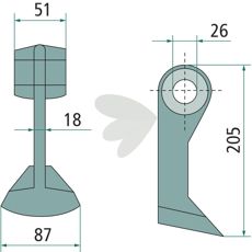 Hammarslaga 26mm 205mm, ideell for både hjem og industrielle applikasjoner.