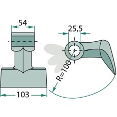 Hammarslaga 54/103mm med hull 25,5mm, kraftig for alle oppgaver.