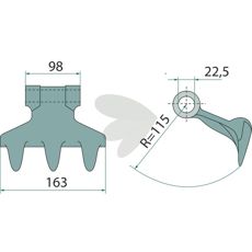 Hammarslaga 98/163mm med hull 22,5mm, ideell for tunge jobber.