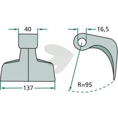 Hammerslag 16,5 mm AP-00891, ideell for detaljert arbeid innen jordbruk og konstruksjon.