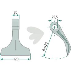 Mangesidig hammerslag 30/130mm med 25,5mm hull, ideell for diverse applikasjoner.