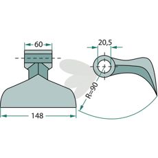 Hammer 20,5 mm M03400410R, høytytende og holdbar for feltarbeid.