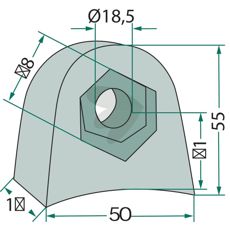 Feste 50X55X18,5, pålitelig for sikker forbindelse mellom komponenter.