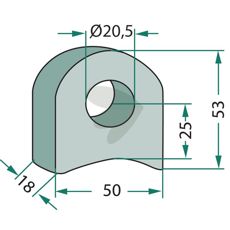Feste 50X53X20,5X25, utmerket for traktorer og anleggsmaskiner.