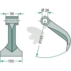 Hammerslag 26 mm 111190000, en viktig reservedel for landbruksmaskiner.