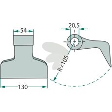 Hammerslag 20,5 mm, ideell for landbruk og maskinvedlikehold.