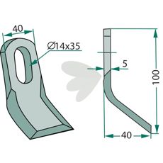 Y-slage S.M.A. med hull 14x35mm, ideell for landbruk og feltarbeid.