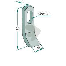 Slagkniv Rousseau med dimensjoner 9x17mm, ideell for presisjonsarbeid.