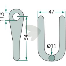 Sjakkel Mc Connel, kompatibel med Mulag og Noremat, robust konstruksjon.
