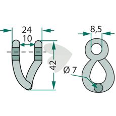 Rousseau sjakkel 24mm, pålitelig og holdbar for maskinbruk.