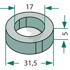 Skive Ø31,5x5mm egnet for å forbedre lastfordelingen.