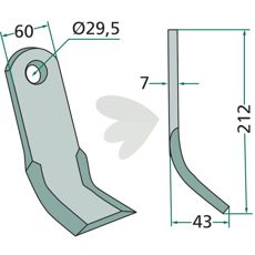 Y-slag fra Sauerburger med diameter 29,5 mm, perfekt for maskinanvendelser.