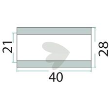 Foring for Sauerburger med målene 28x40 mm og hull på 21 mm, for holding applikasjoner.