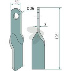 Vridd slagkniv fra Sicma for avanserte skjærebehov, hull 26 mm.