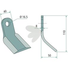Y-slag Sicma for festelementer med hull 16,5 mm, ideell for profesjonell bruk.