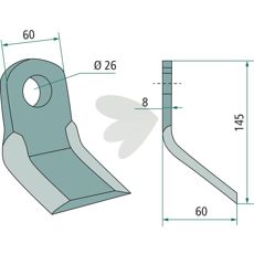 Y-slag Sicma med hull 26 mm, perfekt for alle arbeidsoppgaver innen landbruk.