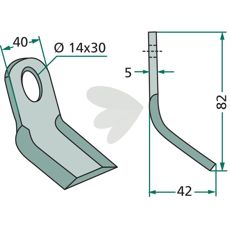 Y-slag 40X82mm med hull 14X30mm, en høykvalitets del for maskinvedlikehold.