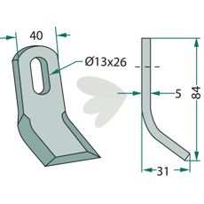 Y-slag S.M.A. for Noremat med hull 13X26mm, perfekt for effekthåndtering.