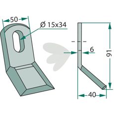 Y-slag S.M.A. med hull 15X34mm, optimalt for din Noremat-maskin.