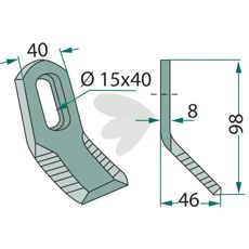 S.M.A. Y-slag med hull 15X40mm, høy holdbarhet for tøffe jobber.