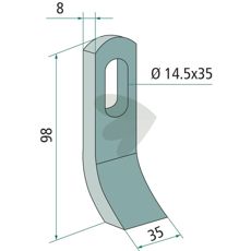 Slagkniv S.M.A. med hull 14,5X35 mm, presisjonsverktøy for skjæring.