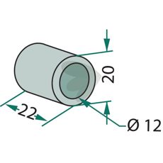 Foring slag S.M.A. 20X22mm med hull 12mm, pålitelig og holdbar komponent.