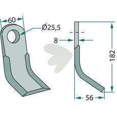 Y-slag for Seppi med 25,5mm hull, ideell for landbruksarbeid.