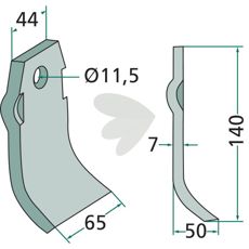 Blad 65X140mm for Spragelse Mica, effektiv og robust for service.
