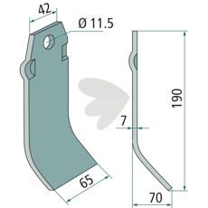 Sleggekniv Spragelse med Mica, hull 11,5 mm, ideell for effektiv skjæring.