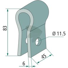 Feste 83X45, klemme for stabil montering og drift i landbruksmaskiner.
