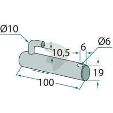 Bolt Spragelse, Mica, 100X19mm, robust feste for landbruksmaskiner.