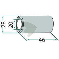 Bøssing slegge Spragelse 28X46mm, hull 20mm, for også tøft arbeid.