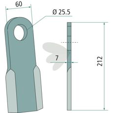 Effektiv slagkniv Tierre med hull på 25,5 mm, ideell for kraftige kutt.