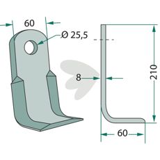Profesjonell vinkelkniv, perfekt for nøyaktige skjærearbeider og landbruksbruk.