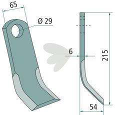 Y-hakke fra Ugeløse med hull på 29mm, viktig for mange maskinapplikasjoner.